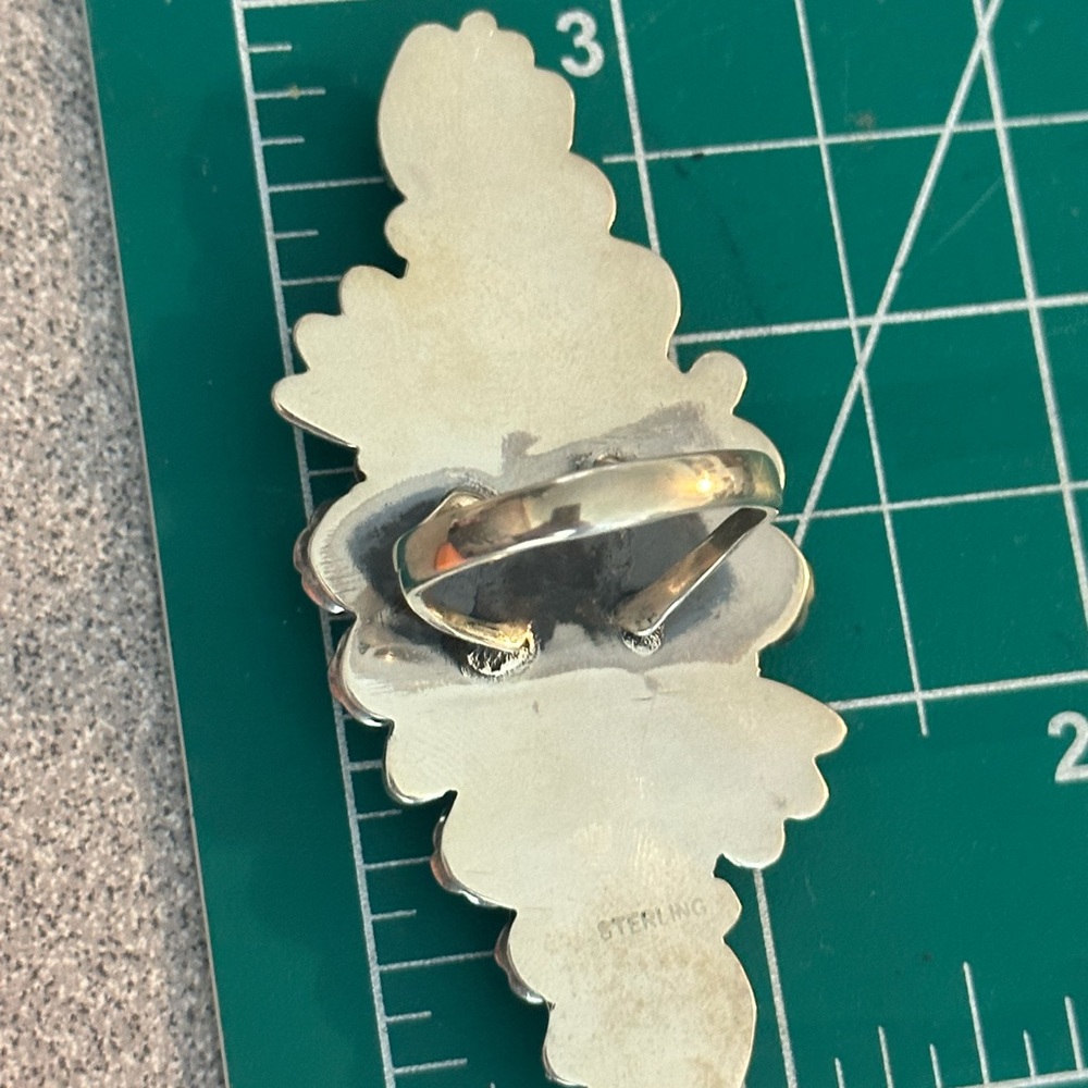 Turquoise Super Statement Sterling Silver Ring - image 3